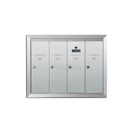 Florence Mfg Co Recessed Vertical 1250 Series, 4 Door Mailbox, Anodized Aluminum 1250-4HA